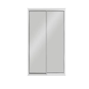 Air Master Windows and Doors 72 in. x 96 in. Aluminum White Mirror Bypass Door 40027