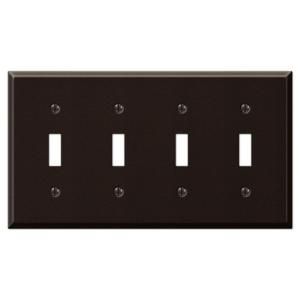 Creative Accents Steel 4 Toggle Wall Plate   Antique Bronze 9AZ104