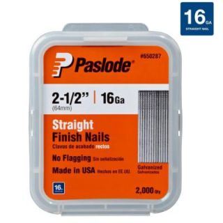 Paslode 2 1/2 in. x 16 Gauge Galvanized Straight Finish Nails (2,000 Pack) 650287