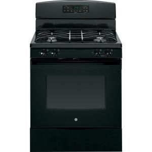 GE 5.0 cu. ft. Gas Range with Self Cleaning Oven in Black JGB640DEFBB