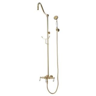 Elizabethan Classics ETS12 Wall Mount Exposed Shower Faucet with Hot and Cold Lever Handles in Polished Brass ECETS12 PB