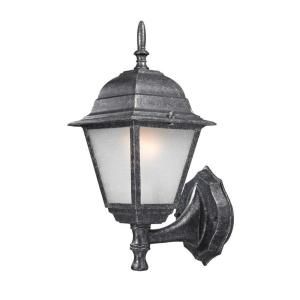 Design Traditional Wall Mount 14.25 in. Outdoor Faux Stone Lantern with White Frosted Glass 18001 340