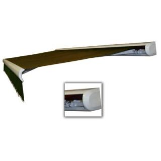 AWNTECH 8 ft. Key West Full Cassette Right Motor with Remote Retractable Awning (84 in. Projection) in Brown KWR8 5 BRN