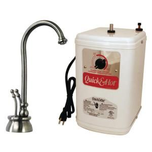 Westbrass Docalorah 2 Handle Hot Water Dispenser Faucet in Satin Nickel with Hot Water Tank D262H 07