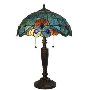 Serena Ditalia 25 in. Tiffany Style Blue Vintage Table Lamp DYL8088TL