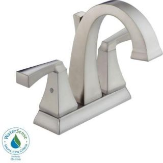 Delta Dryden 4 in. Centerset 2 Handle High Arc Bathroom Faucet in Stainless with Metal Pop Up 2551 SSMPU DST
