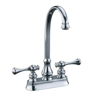 KOHLER Revival 2 Handle Bar Faucet with Traditional Lever Handles in Polished Chrome K 16112 4A CP