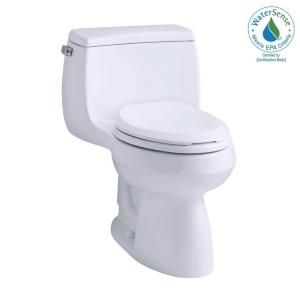 KOHLER Gabrielle Comfort Height 1 Piece 1.28 GPF Compact Elongated Toilet in White 3615 0
