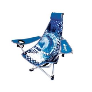 Kelsyus Folding Backpack Patio Chair with Blue Wave Print 80073