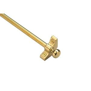 Zoroufy Plated Inspiration Collection Tubular 28.5 in. x 3/8 in. Polished Brass Finish Stair Rod Set with Round Finials 15808
