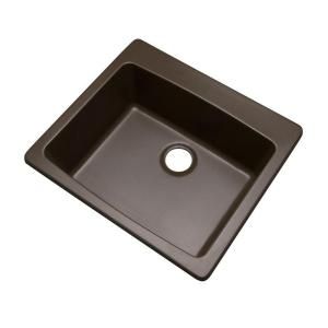Mont Blanc Northbrook Drop in Composite Granite 25x22x9 0 Hole Single Bowl Kitchen Sink in Mocha 30092Q