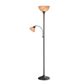 Illumine 73 in. Bronze Floor Lamp with Amber Glass CLI LS 80172