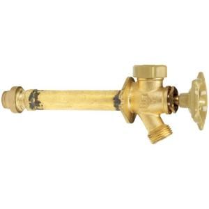 3/4 in. x 12 in. Brass Anti Siphon Frost Free Sillcock Valve with Push Fit Connections P140 8 34x12