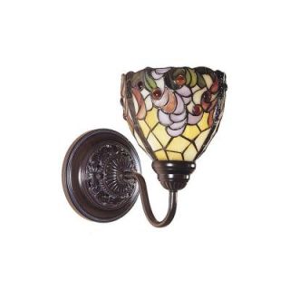 Dale Tiffany Jacqueline Fancy 1 Light White Wall Sconce with Art Glass Shade TW100851