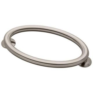Safety First 16 in. Designer Oval Grab Bar with Grooves in Satin Nickel DISCONTINUED S1F5116C