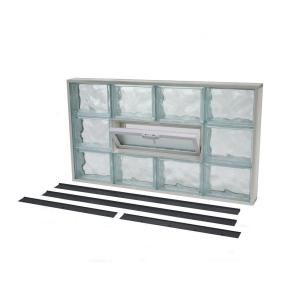 TAFCO WINDOWS NailUp2 32 in. x 18 in. x 3 1/4 in. Wave Pattern Vented Glass Block Window NU2 3218WV