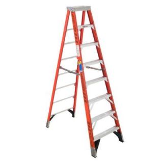 Werner 8 ft. Fiberglass Step Ladder with 375 lb. Load Capacity Type IAA Duty Rating 7408