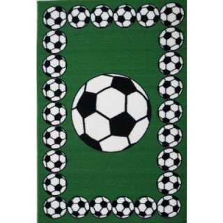 LA Rug Inc. Fun Time Soccer Time Multi Colored 39 in. x 58 in. Area Rug FT 94 3958