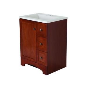 St. Paul Lancaster 24 in. Vanity in Amber with Alpine AB Engineered Composite Vanity Top in White LC24P2COM AM