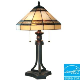 Hampton Bay Addison 2 Light Oil Rubbed Bronze Table Lamp with CFL Bulbs 14821