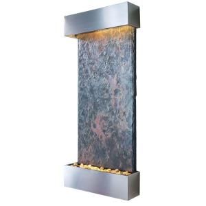 Water Wonders Large Nojoqui Falls Lightweight Slate Wall Fountain in Stainless Steel Trim WWLVS SS