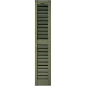 Builders Edge 12 in. x 60 in. Louvered Vinyl Exterior Shutters Pair in #282 Colonial Green 010120060282