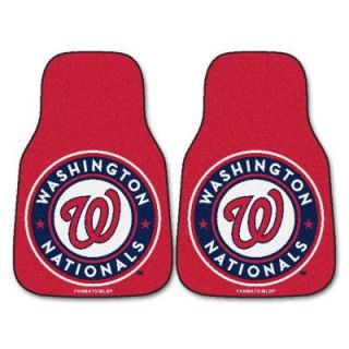 FANMATS Washington Nationals 18 in. x 27 in. 2 Piece Carpeted Car Mat Set 6458