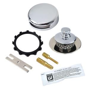 Watco Universal NuFit Push Pull Bathtub Stopper with Grid Strainer, Innovator Overflow Silicone, Two Pins Kit in Chrome Plated 948700 PP CP G 2P