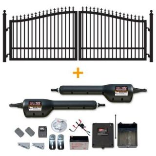 Mighty Mule 14 ft. x 6 ft. Biscayne Dual Driveway Gate with Dual Swing Automatic Gate Opener DISCONTINUED G2514 KIT FM402