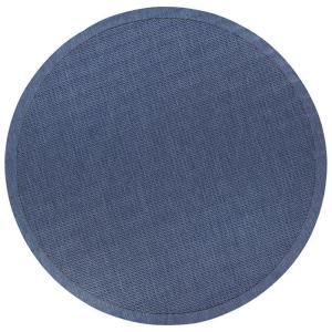 Home Decorators Collection Saddlestitch Blue and Black 8 ft. 6 in. Round Area Rug 2881445320