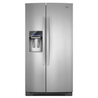 Whirlpool Gold 35.4 in. W 24.6 cu. ft. Side by Side Refrigerator in Monochromatic Stainless Steel, Counter Depth GSC25C6EYY