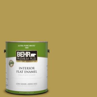 BEHR Premium Plus 1 gal. #M320 6 Tangy Green Flat Enamel Interior Paint DISCONTINUED 185301