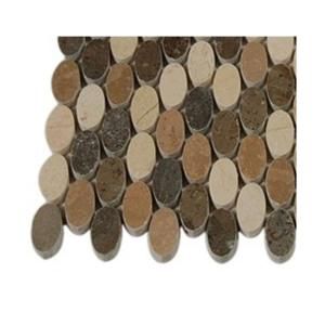 Splashback Tile Orbit Amber Ovals Marble Tiles   6 in. x 6 in. x 8 mm Floor and Wall Tile Sample (1 sq. ft.) L4C12