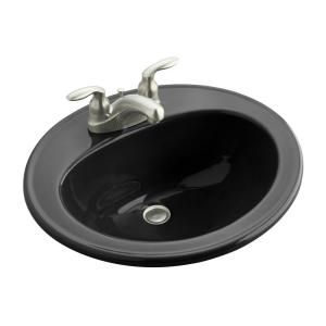 KOHLER Pennington Self Rimming Bathroom Sink in Black Black K 2196 4 7