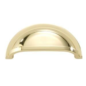 Hickory Hardware Williamsburg 3 in. Polished Brass Cup Pull P3055 PB