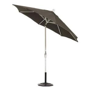 Home Decorators Collection Sunbrella 9 ft. Auto Crank Tilt Patio Umbrella in Onyx Stripe DISCONTINUED 6960500220