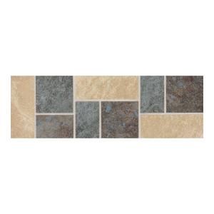 Daltile Continental Slate Multi Colored 4 in. x 12 in. Porcelain Decorative Accent Floor and Wall Tile CS75412DECO1P2