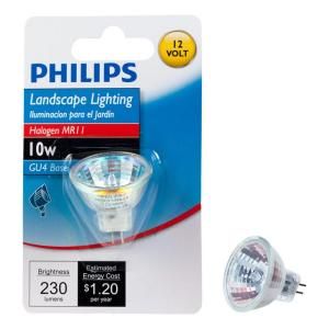 Philips 10 Watt Halogen MR11 12 Volt Landscape Lighting and Indoor Flood Light Bulb 417220