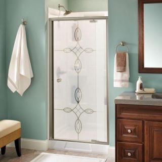 Delta Mandara 36 in. x 66 in. Pivot Shower Door in Brushed Nickel with Frameless Tranquility Glass 159329