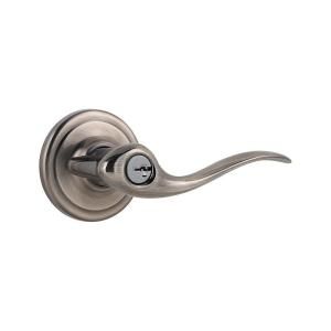 Kwikset Tustin Antique Nickel Entry Lever Featuring SmartKey 740TNL 15A SMT RCAL RCS