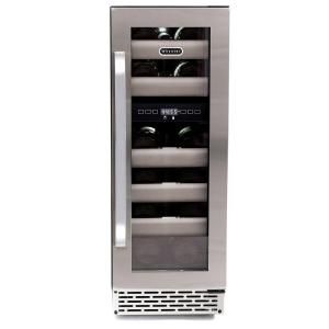 Whynter Elite 17 Bottle Seamless Stainless Steel Door Dual Zone Built in Wine Refrigerator BWR 171DS