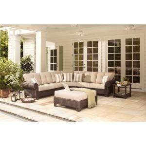 Hampton Bay Mill Valley 4 Piece Patio Sectional Seating Set 143 002 4SECOLE