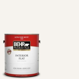 BEHR Premium Plus 1 gal. #1875 Polar Bear Flat Interior Paint 105001