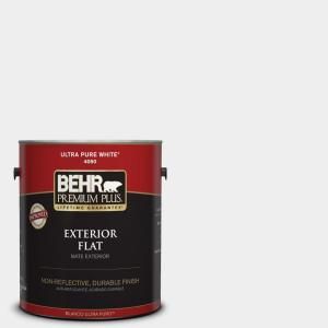 BEHR Premium Plus 1 gal. #1857 Frost Flat Exterior Paint 405001