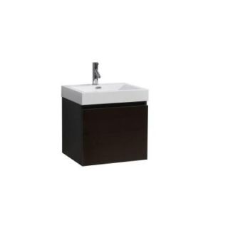 Virtu USA Zuri 22 3/8 in. Single Basin Bathroom Vanity in Wenge with Poly Marble Vanity Top in White JS 50324 WG PRTSET1