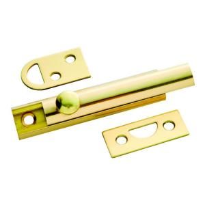 First Watch Security 3 in. Polished Solid Brass Slide Door Bolt 1849