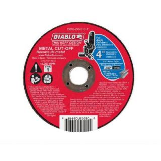 Diablo 4 in. x 0.040 in. x 5/8 in. Metal Cut Off Disc with Thin Kerf Design DBD040040101F