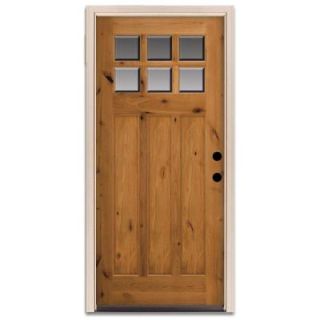 Steves & Sons Craftsman 6 Lite Prefinished Knotty Alder Wood Entry Door DISCONTINUED Q6TURMPN15B5LH