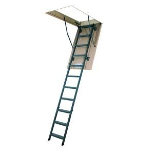 Fakro 22.5 in. x 47 in. x 8 ft. 11 in. Insulated Steel Attic Ladder with 350 lb. Load Capacity Type IA Duty Rating 66865