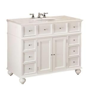 Home Decorators Collection 44 in. W x 22 in. D Vanity in White with Granite Vanity Top in White 3620910410